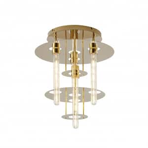 Jean 15.75 in. 5-Light Gold Flush Mount with Incandescent (1-Pack)