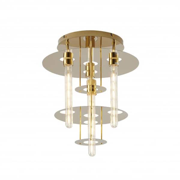 Unbranded Jean 15.75 in. 5-Light Gold Flush Mount with Incandescent (1-Pack)