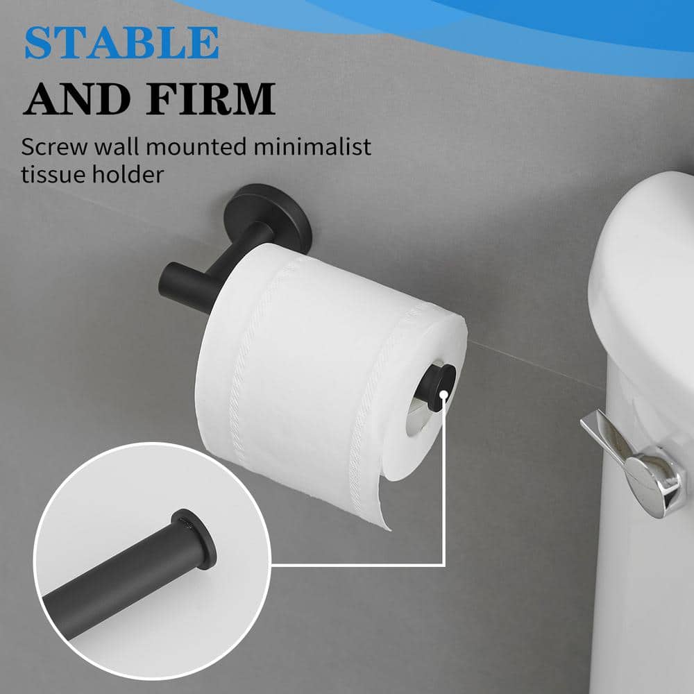 Matte Black Stainless Steel 4-Piece Bathroom Hardware Set