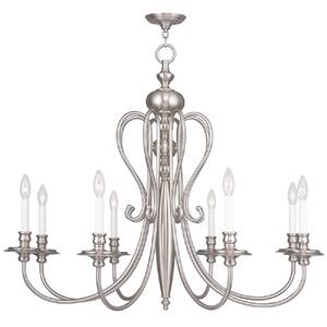 Finish Livex Lighting 40206-91 Transitional Six Light Chandelier from Middlebush Collection in Pwt Brushed Nickel Slvr Nckl B/S