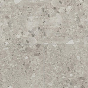 Frammenta Square 24 in. x 24 in. Light Grey Porcelain Floor Tile (15.72 sq. ft./Case)