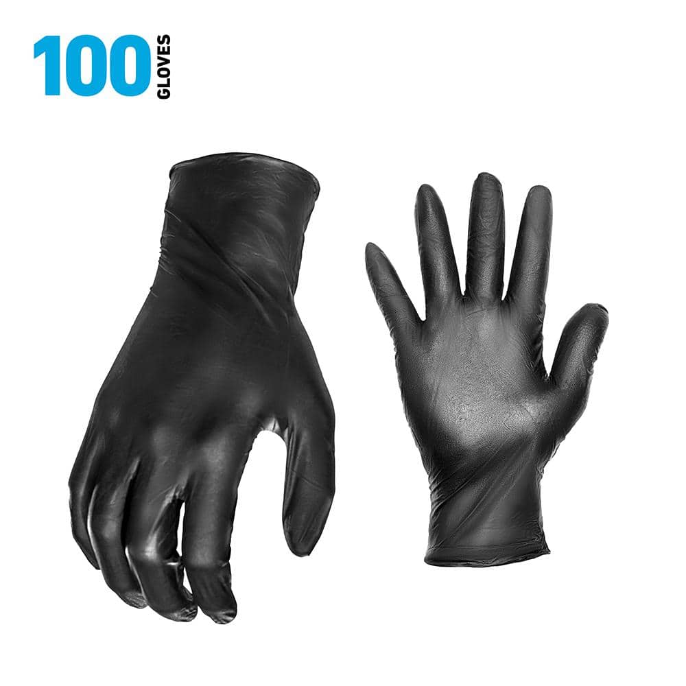 100-Count 4mil Disposable Nitrile Work Gloves - Extra Large
