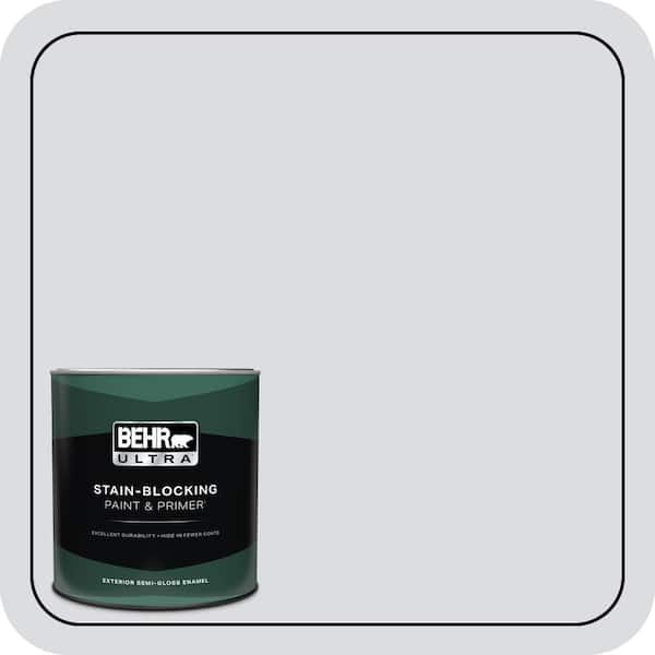 BEHR ULTRA 1 qt. #N540-1 Script White Semi-Gloss Enamel Exterior Paint & Primer