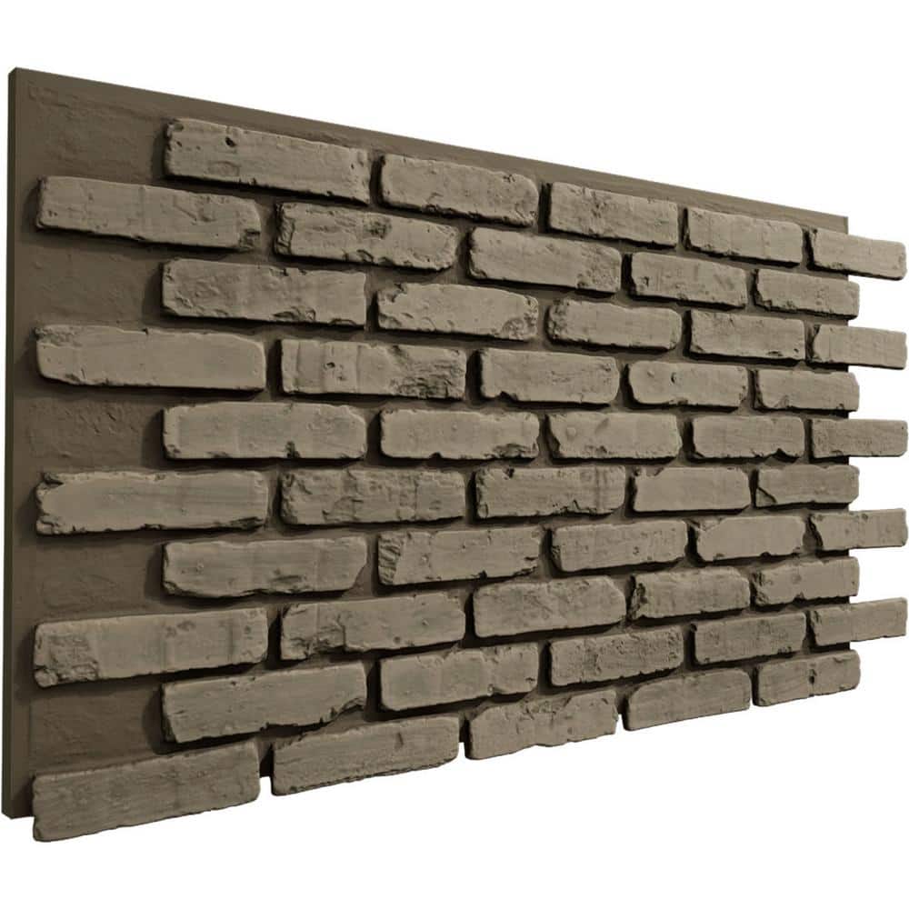 Vintage White Faux Brick Panel 46.875"W x 27"H x 1.25"D