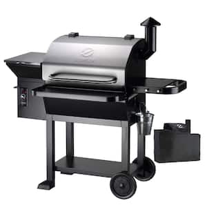 1056 sq. in. Pellet Grill and Smoker in Stainless Steel with Grill Cover Included