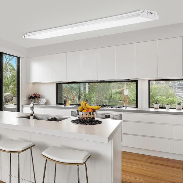 8FT. LED Wraparound Light 110-Watt 10,000LM Flush Mount LED Shop Light 4 Pack 6500K Daylight LED Lighting Fixtures ETL