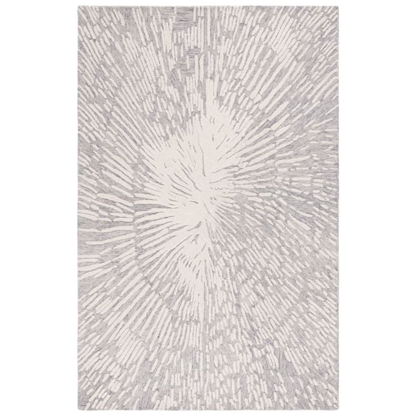 Metro 6 ft. x 9 ft. Gray/Ivory Abstract Star Area Rug