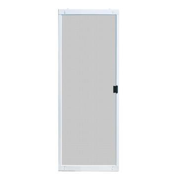 30 in. x 80 in. Adjustable Fit White Metal Sliding Patio Screen Door
