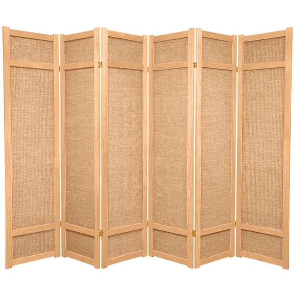 Oriental Furniture 6 ft. Natural 6-Panel Room Divider