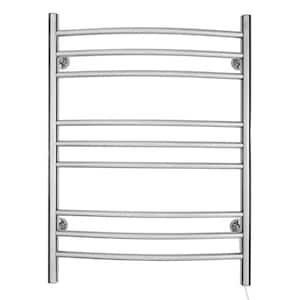 Riviera 32 in. 9-Bars 120-Volt Plug-In and Hardwired Towel Warmer in Polished Stainless Steel