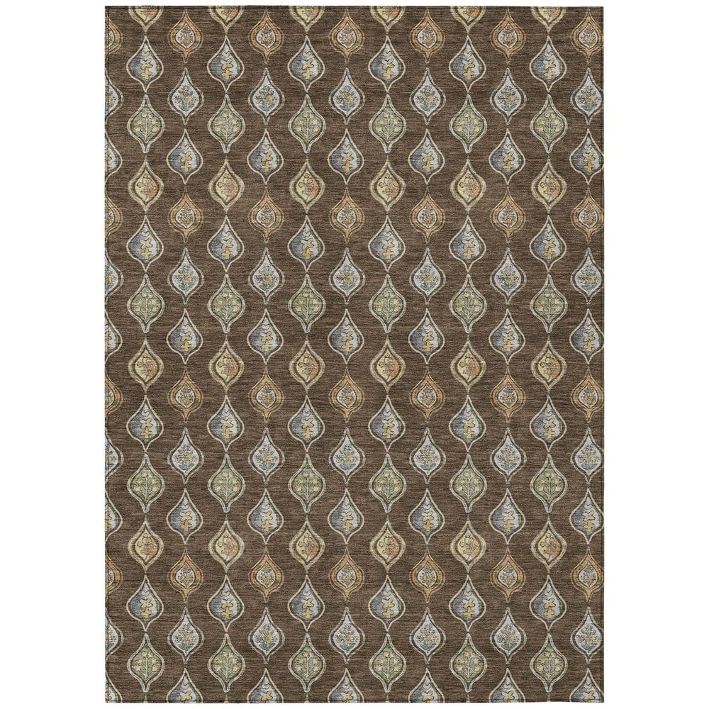 Chantille Machine Washable Indoor/Outdoor Abstract ACN2632 Chocolate 5 ft. x 7 ft. 6 in. Area Rug price history on PriceWatchPro