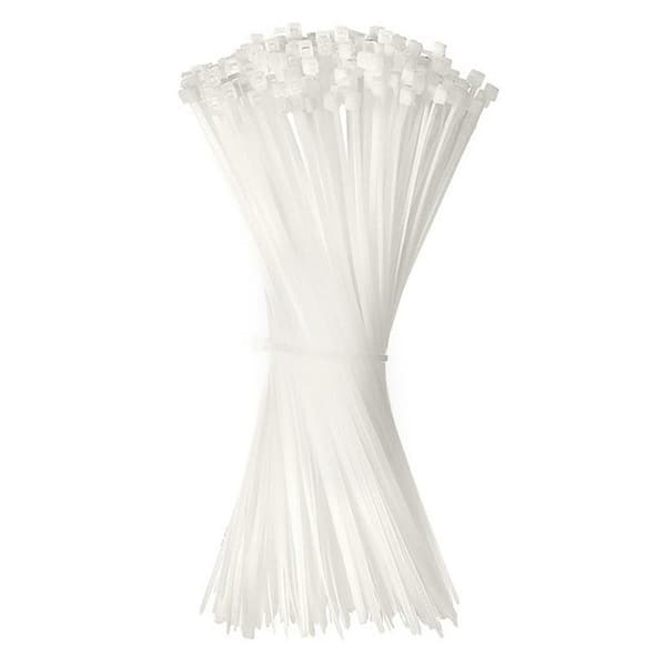 Stark 36 in. UV Nylon 6/6 Cable Ties - White (50-pack)