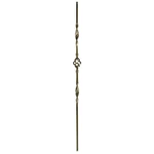 44 in. x 1/2 in. Oil Rubbed Copper Single Basket with Ribbons Hollow Iron Baluster