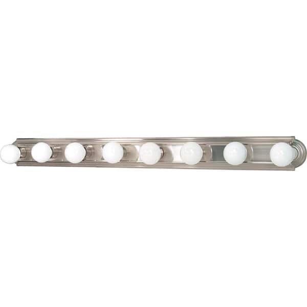 SATCO Nuvo 48 in. 8-Light Brushed Nickel Vanity Light with No Shade
