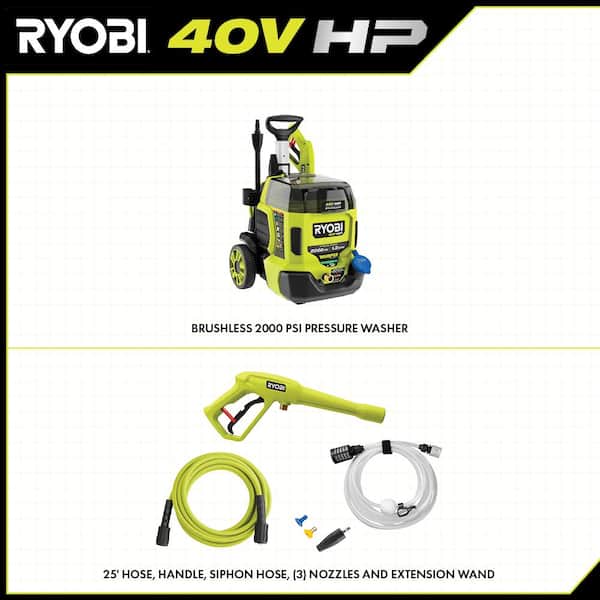 RYOBI RY40306BTLVNM 40V HP Brushless Whisper Series 2000 PSI 1.2 GPM Cold Water Electric Pressure Washer (Tool Only) - 3