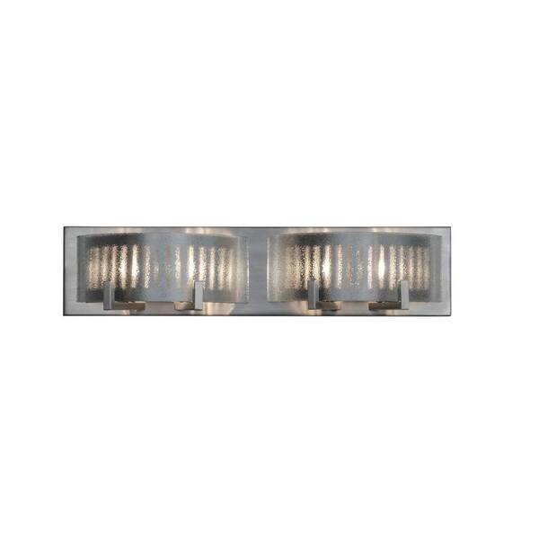 Alternating Current Firefly 4-Light Brushed Nickel Bath Vanity Light with Micro-Texture Glass