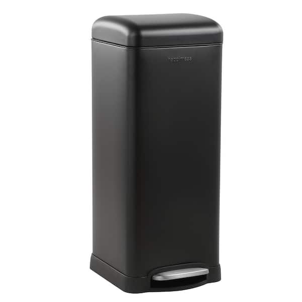 Betty Retro 8 Gal. Black Step-Open Trash Can