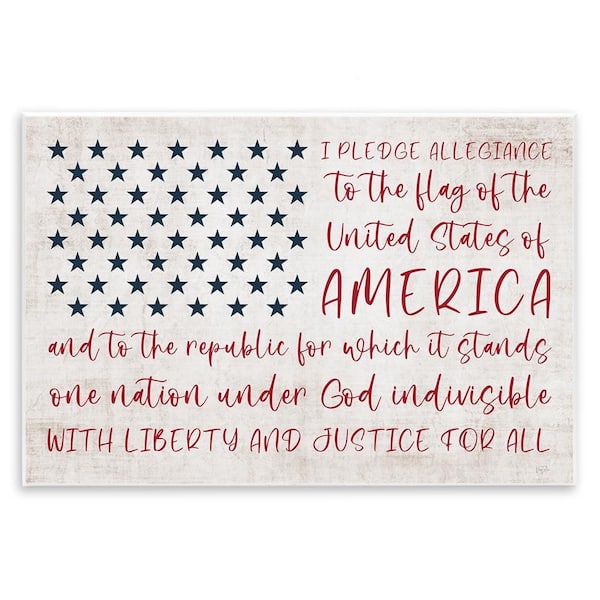 Stupell Industries Patriotic Pledge of Allegiance by Natalie Carpentieri Unframed Typography Graphic Art Print 10 in. x 15 in.