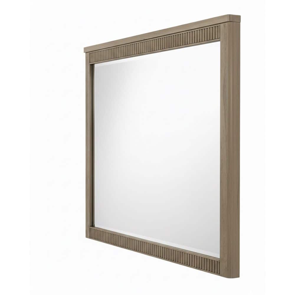 Ezra Antique Oak 43 in. W x 38 in. H Square Wood Framed Mirror price history on PriceWatchPro