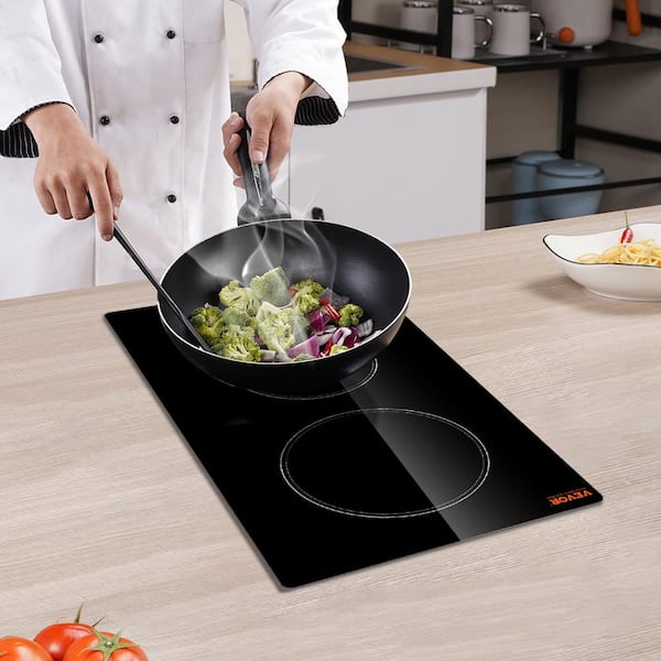 Built in Electric Stove Top 12 in. 2 Burners Glass Radiant Cooktop with Sensor Touch Control, Timer & Child Lock, Black