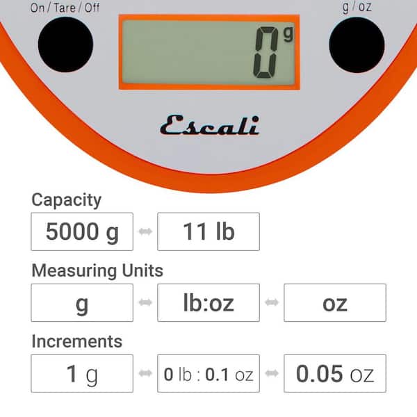 Escali Primo Orange Digital Food Scale P115PO - The Home Depot
