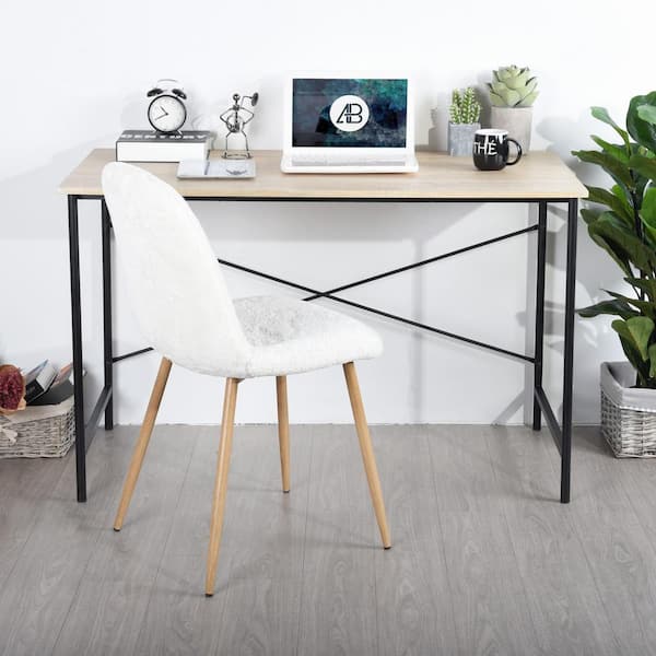 black and beige desk