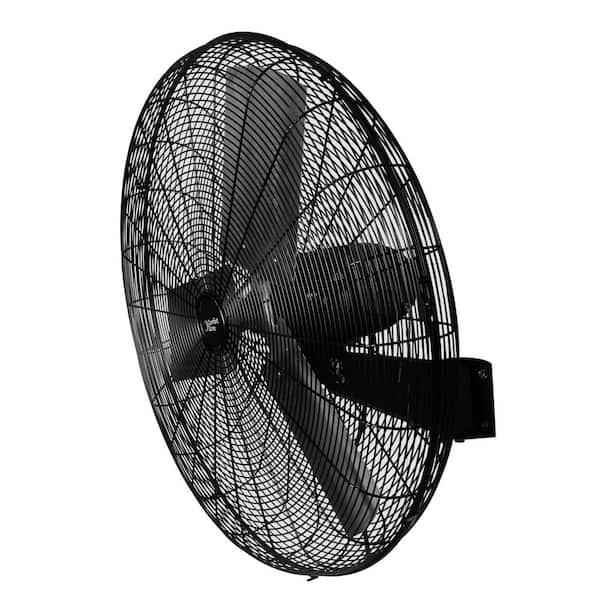 Comfort Zone 30 in. Black High-Velocity Industrial 2-Speed Wall Fan with Aluminum Blades and Adjustable Tilt