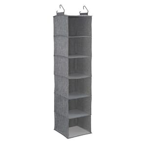 48 in. 6-Pair Graphite Gray Polyester Hanging Shoe Organizer