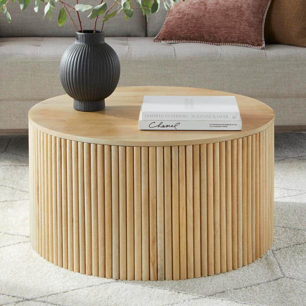 Home Decorators Collection Cranford 32 in. Round Modern Fluted Solid Wood  Coffee Table BKI-83337 - The Home Depot