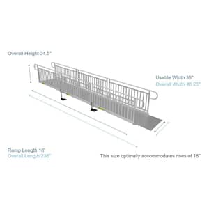 PATHWAY 3G 18 ft. Wheelchair Ramp Kit with Solid Surface Tread and Vertical Picket Handrails