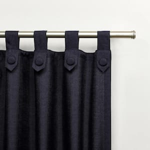 Loha Tuxedo Peacoat Blue Solid Light Filtering Tuxedo Tab Top Curtain, 54 in. W x 84 in. L (Set of 2)