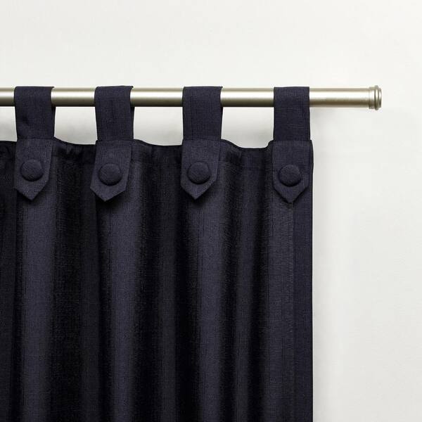 Loha Tuxedo Peacoat Blue Solid Light Filtering Tuxedo Tab Top Curtain, 54 in. W x 108 in. L (Set of 2)