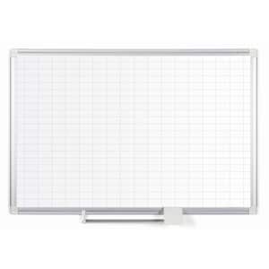 GRID PLATINUM PLUS DRY ERASE WITH ACCESSORY, 1 IN. X 2 IN. GRID, 48 IN. X 36 IN., SILVER