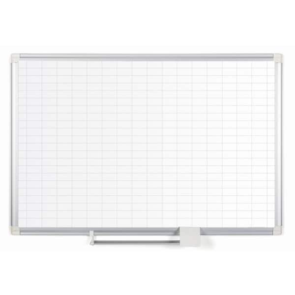 MasterVision 36 in. x 48 in. Magnetic Steel Dry-Erase Planning Board With Aluminum Frame