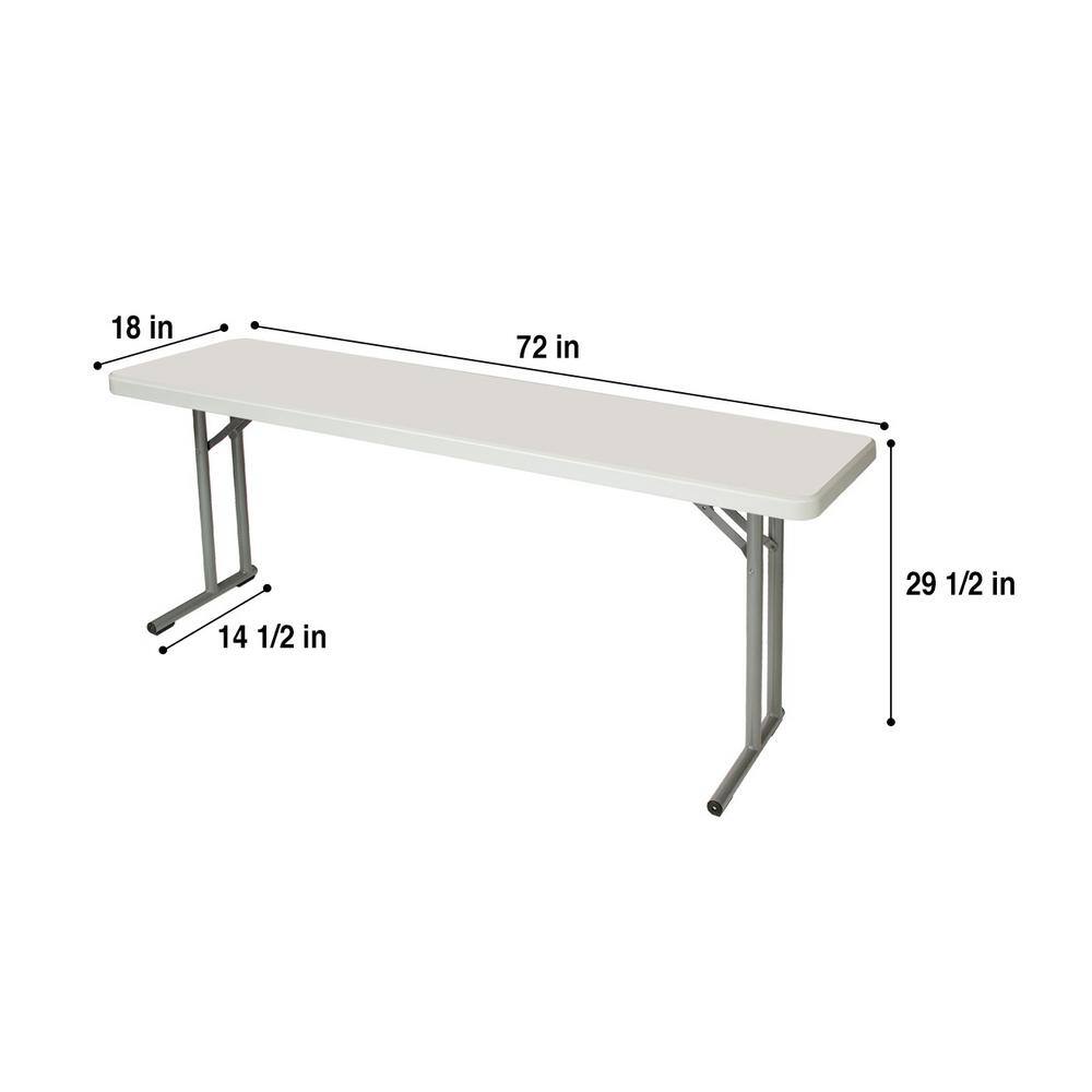 72'' Light Gray Plastic Folding Seminar Table with Steel Frame