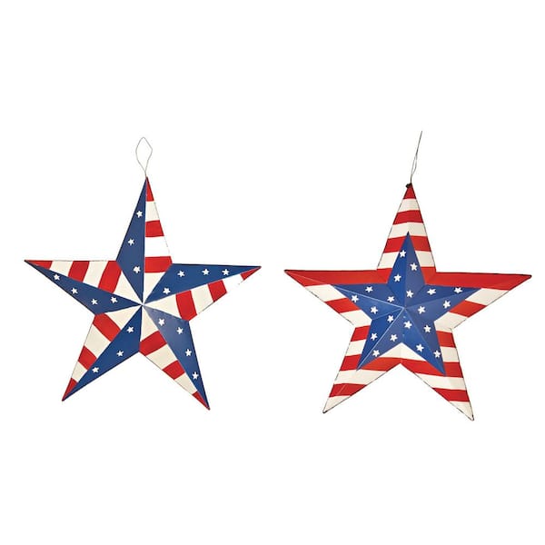 16 in. Metal Americana Star (Set of 2)