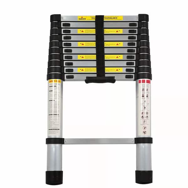 11 Steps Foldable Aluminum Ladder, 10.5 ft. Telescopic, Multi-Functional Extension Ladder