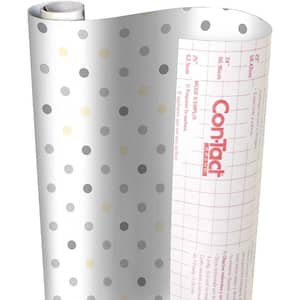 Creative Covering 18 in. x 16 ft. Dottie Gray Self-Adhesive Vinyl Drawer and Shelf Liner (6-Rolls)
