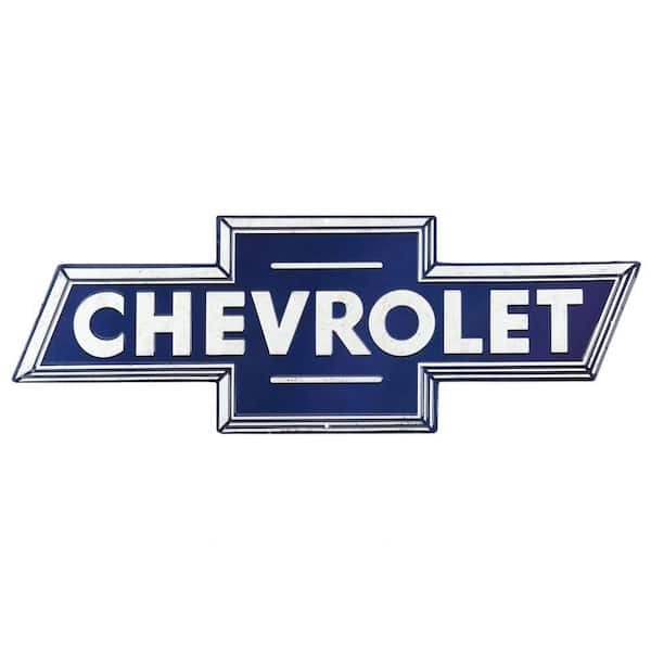 Chevrolet Blue Embossed Tin Decorative Sign