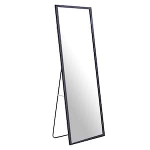 22.8 in. W x 65 in. H Rectangular Wood Framed Wall Bathroom Vanity Mirror in Black