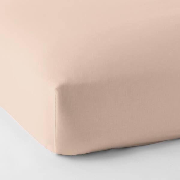 The Company Store Legends Shell Solid 600-Thread Count Egyptian Cotton Sateen Queen Fitted Sheet