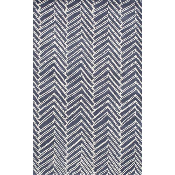 nuLOOM Alex Geometric Denim 8 ft. x 10 ft. Area Rug