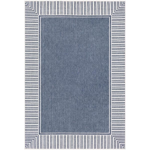 Livabliss Felix Navy 6 ft. x 9 ft. Solid Indoor/Outdoor Patio Area Rug