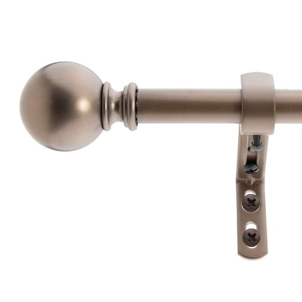 5/8" Classic Ball Bay Window Curtain Rod Dark Bronze