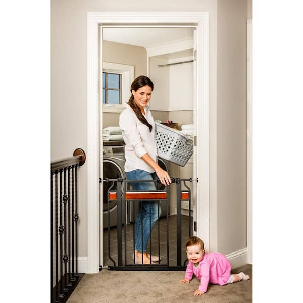 Regalo Home Accents 30 In Metal Walk Through Safety Gate 0310 Ds - Regalo Home Decor Super Wide Baby Gate Black