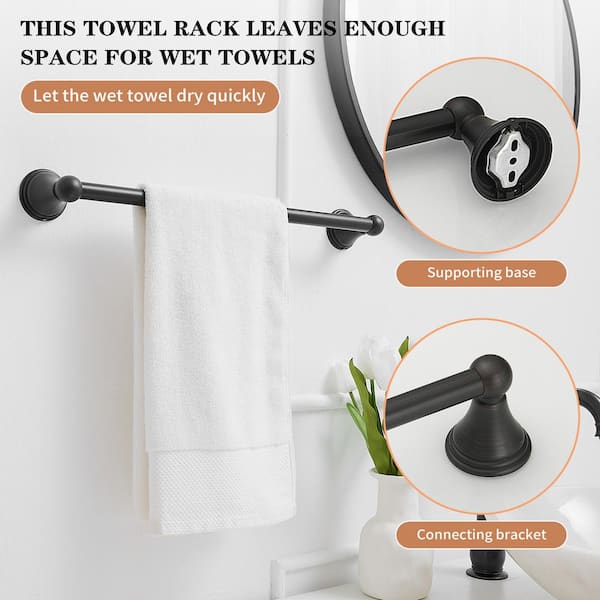 18 in. Wall Mounted Towel Bar in Oil Rubbed Bronze