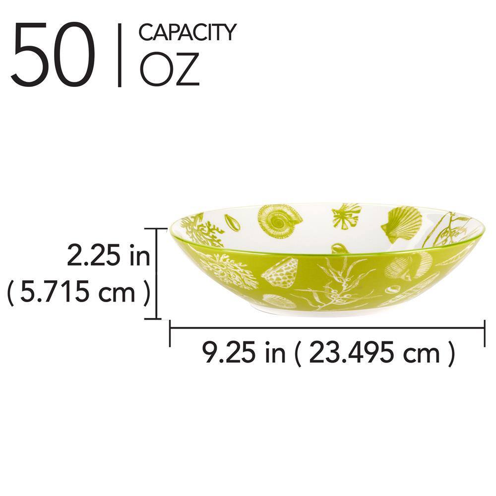 Seaside Multicolor Ceramic Soup and Pasta Bowls, Set of 6