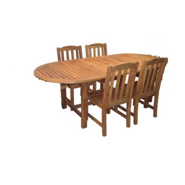 Hampton Bay Amazon Teak Patio Dining Chairs (Set of 4) - CHAIRS ONLY-DISCONTINUED
