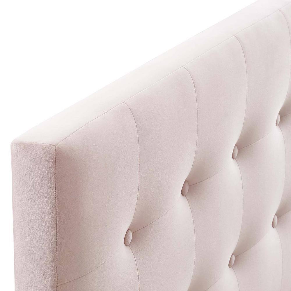 Pink Velvet Tufted Queen Headboard with Button Detailing