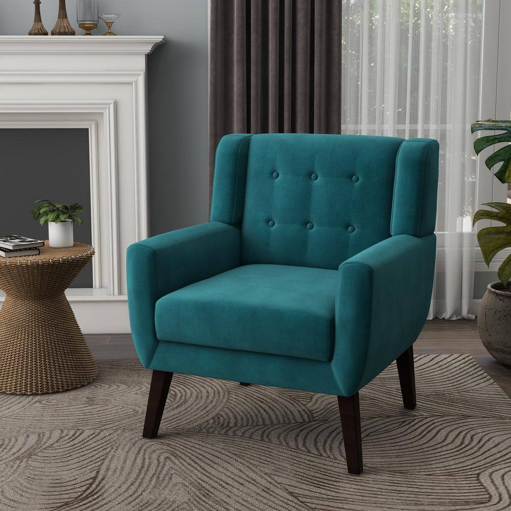 Uixe Blue Velvet Upholstery Arm Chair (Set of 1) SF0003-BL-VT - The ...